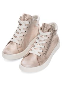 Ara Damen Sneakerboots "ROM", Gr. 5,5, beige, Glattleder, metallic, sportlich, Schuhe, High Top Sneaker, Schnürboots in Weite G (= weit)