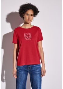 Street One Damen T-Shirt, rot, casual, Gr. 40, bedruckt, Stoff, 80% Polyester, 20% Viskose, Shirts, im angenehmen Materialmix