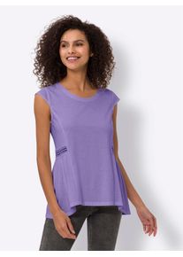 Heine Damen Kurzarmshirt "Shirt", lila, Gr. 38, unifarben, 100% Baumwolle, Shirts