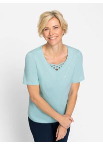 CLASSIC Damen Kurzarmshirt "Shirt", grün, Gr. 38, unifarben, 50% Baumwolle, 50% Modal, Shirts