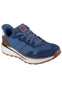 Skechers Herren Slip-On Sneaker "SLADE ULTRA", Gr. 41, blau, Veloursleder, Textil, casual, Schuhe, mit Bungee Schnürung
