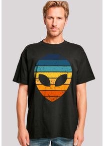 F4NT4STIC Herren T-Shirt "Alien Sonnenuntergang Retro", schwarz, casual, Gr. L, Obermaterial: 100% Baumwolle, Shirts, Premium Qualität