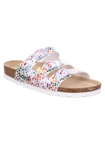 Rohde Damen Pantolette "Alba", Gr. 37, bunt, Nubuklederimitat, klassisch, Schuhe, Sommerschuh, Schlappen, Hausschuh mit buntem Druck, G-Weite = weit