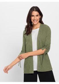 Inspirationen Damen Shirtjacke "Shirtjacke", grün, Gr. 36, unifarben, 95% Polyester, 5% Elasthan, Shirts