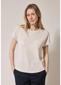 Cecil Damen T-Shirt, beige, casual, Gr. M, unifarben, Stoff, 60% Viskose, 40% Polyester, Shirts, aus softem Materialmix