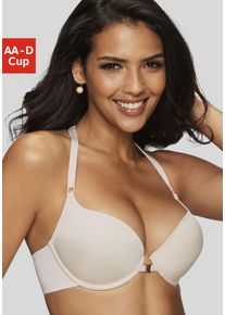 Lascana Damen Push-up-BH, Gr. 80, beige, Spitze, Obermaterial: 60% Polyamid, 35% Polyester, 5% Elasthan, feminin, BHs, mit Bügel und dekorativem