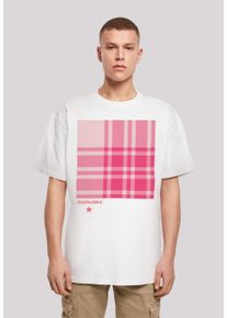 F4NT4STIC Herren T-Shirt "Karo Pink", weiß, casual, Gr. S, Obermaterial: 100% Baumwolle, Shirts, Print