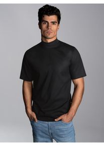 TRIGEMA Herren T-Shirt "TRIGEMA T-Shirt mit Stehkragen", schwarz, Basic, Gr. M, 100% Baumwolle, Shirts