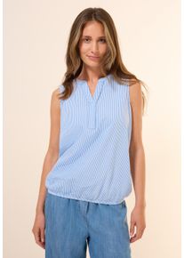 Cecil Damen Blusentop, blau, casual, Gr. XXL, gestreift, Web, 65% Baumwolle, 35% Modal, Blusen, mit Elastiksaum