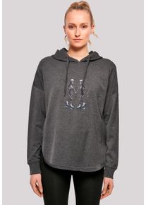 F4NT4STIC Damen Kapuzenpullover "Skelettpaar Eislaufen Valentinstagsgeschenk", grau, casual, Gr. M, Obermaterial: 100% Baumwolle, Pullover, Premium