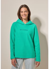 Cecil Damen Hoodie, grün, casual, Gr. XL, unifarben, Web, 80% Baumwolle, 17% Polyester, 3% Elasthan, Sweatshirts, mit Wording-Print