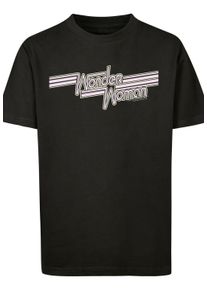 F4NT4STIC Mädchen Kurzarmshirt "F4NT4STIC Kinder Wonder Woman Lines Logo with Kids Basic Tee", schwarz, casual, Gr. 146, unifarben, 100% Baumwolle,