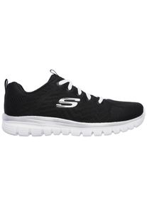 Skechers Damen Sneaker "GRACEFUL - GET CONNECTED", Gr. 35, schwarz-weiß, Textil, sportlich, Schuhe, Freizeitschuh, Halbschuh, Schnürschuh in