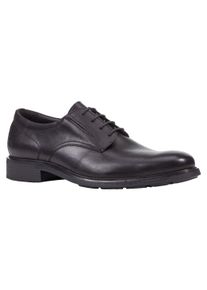 Geox Herren Schnürschuh, Gr. 40, schwarz, Leder, klassisch, Schuhe, Business Schuh, Anzugschuh mit Blockabsatz