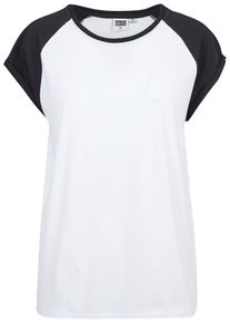 Urban Classics Herren Kurzarmshirt "Urban Classics Damen Ladies Contrast Raglan Tee", weiß, casual, Gr. S, mehrfarbig, 60% Baumwolle, 40% Polyester,