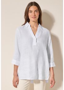 Cecil Damen Klassische Bluse, weiß, casual, Gr. XS, unifarben, Web, 100% Leinen, Blusen, mit 3/4 Ärmeln