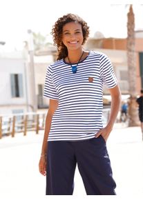 Casual Looks Damen T-Shirt "Shirt", blau, Gr. 36, gemustert, mehrfarbig, gestreift, 50% Baumwolle, 50% Modal, Shirts