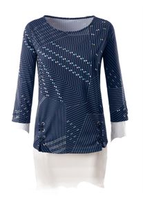 Ambria Damen Print-Shirt "Shirt", blau, Gr. 38, unifarben, 95% Viskose, 5% Elasthan, Shirts
