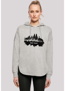 F4NT4STIC Damen Kapuzenpullover "Cities Collection - New York skyline", grau, casual, Gr. L, Obermaterial: 100% Baumwolle, Pullover, Print