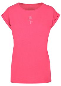 Merchcode Herren T-Shirt "Merchcode Damen Ladies Spring - Rose T-Shirt", pink, casual, Gr. L, bedruckt, 100% Baumwolle, Shirts