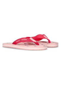 Tommy Hilfiger Kinder Zehentrenner, Gr. 30, rosa, Polyester, gemustert, modisch, Schuhe, Slides, Sommerschuh zum Schlupfen