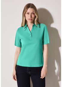Cecil Damen Poloshirt, grün, casual, Gr. L, unifarben, Web, 100% Baumwolle, Shirts, aus reiner Baumwolle