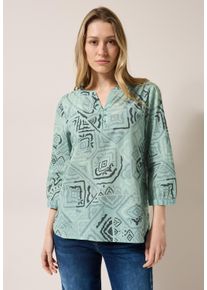 Cecil Damen Klassische Blusematcha grün, casual, Gr. XXL, bedruckt, Web, 100% Baumwolle, Blusen, aus reiner Baumwolle