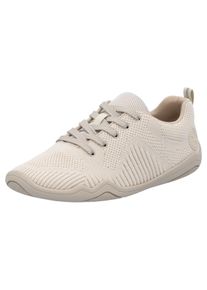 Rieker Damen Sneaker, Gr. 41, beige, Textil, unifarben, sportlich, Schuhe, Barfußschuh, Schnürschuh, Halbschuh mit Schaftrandpolsterung