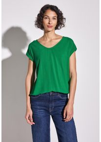 Street One Damen Hemdbluse, grün, casual, Gr. 34, unifarben, Stoff, 100% Viskose, Blusen, aus softer Viskose