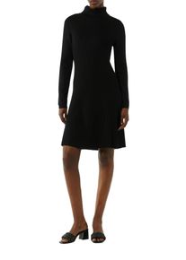 comma, COMMA Damen Strickkleid, schwarz, casual, Gr. 44, unifarben, Strick, Obermaterial: 72% Viskose, 28% Polyester, Kleider, mit Rippstruktur