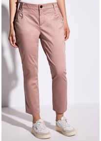 Street One Damen 7/8-Hose, rosa, casual, Gr. 34, unifarben mit Farbeinsatz, Web, 97% Baumwolle, 3% Elasthan, Hosen, 4-Pocket Style