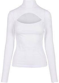 Urban Classics Damen Langarmshirt "Urban Classics Damen Ladies Cut-Out Turtleneck Longsleeve", weiß, casual, Gr. XS, unifarben, 95% Baumwolle, 5%