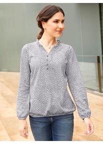 Classic Basics Damen Langarmshirt "Langarm-Shirt", grau, Gr. 46, gemustert, mehrfarbig, 100% Baumwolle, Shirts