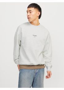 Jack & Jones JACK & JONES Herren Sweatshirt "JJEURBAN EDGE STUDIO SWEAT CREW NOOS", grau, modisch, Gr. L, meliert, angeraute Sweatware, Obermaterial: 70%