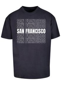 Merchcode Herren T-Shirt "Merchcode Herren San Francisco X Heavy Oversize Tee-BY102", blau, casual, Gr. XL, unifarben, 100% Baumwolle, Shirts