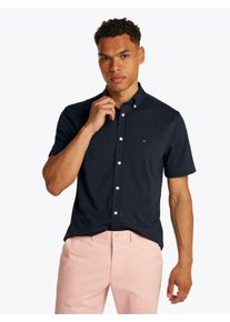 Tommy Hilfiger Herren Kurzarmhemd "PERFORMANCE KNIT SOLID SS SHIRT", blau, casual, Gr. S, Web, Obermaterial: 70% Baumwolle, 30% Polyester, Hemden