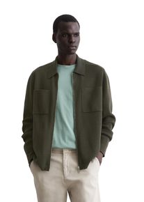 Marc O'Polo MARC O'POLO Herren Cardigan "aus Bio-Baumwolle", grün, casual, Gr. XL, unifarben, Obermaterial: 100% Baumwolle, Strickjacken