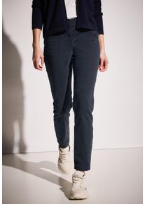 Cecil Damen Stoffhose, blau, casual, Gr. 30, unifarben, Web, 73% Baumwolle, 24% Polyester, 3% Elasthan, Hosen, Middle Waist
