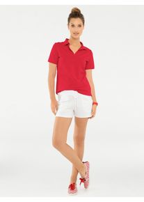 Heine Damen Poloshirt "Poloshirt", rot, Gr. 40, unifarben, 95% Baumwolle, 5% Elasthan, Shirts