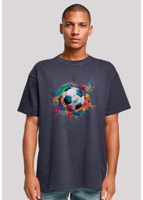 F4NT4STIC Herren T-Shirt "Bunte Fußball Grafik", blau, casual, Gr. S, Obermaterial: 100% Baumwolle, Shirts, Premium Qualität