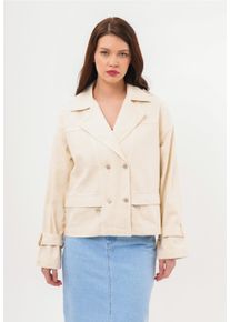 FRESHLIONS Damen Trenchcoat "Helena", grün, casual, Gr. S, unifarben, 100% Baumwolle, Mäntel, mit stylischem Reverskragen