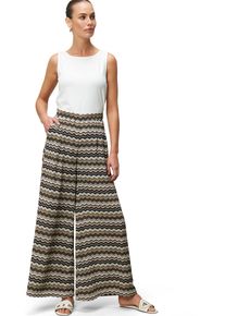 Zero Damen Overall "Zero Jumpsuit 2-in-1 Look Zickzackmuster", beige, casual, Gr. 44, bedruckt, Web, Obermaterial: Hose 100% Polyester (recycled),