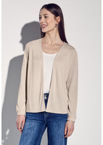 Street One Damen Cardigan, beige, casual, Gr. 46, unifarben, Stoff, 65% Polyester, 35% Viskose, Strickjacken, aus softem Materialmix