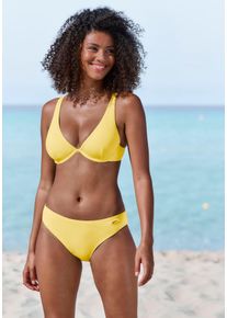 Venice Beach Damen Bikini-Hose "Lucky", gelb, Gr. 38, Strukturmuster, Recycling-Polyamid, Badehosen, aus gerippter Strukturware