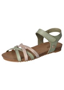 Mustang Shoes Damen Riemchensandale, Gr. 37, grün, Lederimitat, klassisch, Schuhe, Sommerschuh, Sandalette, Klettschuh, mit Klettverschluss-Riemchen