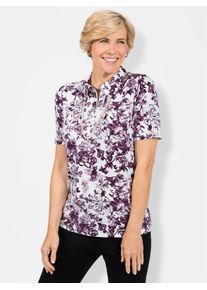 Classic Basics Damen Kurzarmshirt "Shirt", lila, Gr. 38, gemustert, 95% Viskose, 5% Elasthan, Shirts