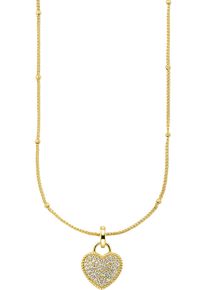 Damen Kette mit Anhänger "Schmuck Geschenk Silber 925 Silberkette Herzanhänger", Silber 925 (Sterlingsilber), L: 46cm B: 1mm, gold, ANISTON JEWELRY &