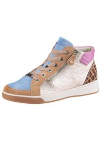 Ara Damen Sneaker "ROM", Gr. 4, bunt, Veloursleder, Leder, mehrfarbig, metallic, sportlich, Schuhe, High Top Sneaker, Schnürboots mit Reißverschluss