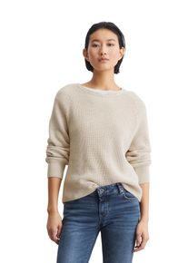 Marc O'Polo MARC O'POLO Damen Strickpullover "aus Heavy-Weight-Organic-Cotton", beige, casual, Gr. XXS, unifarben, Obermaterial: 100% Baumwolle, Pullover