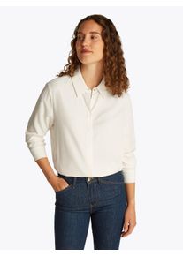 Tommy Hilfiger Damen Hemdbluse "SOFT VISCOSE REGULAR LS SHIRT", weiß, casual, Gr. 42, unifarben, Web, Obermaterial: 100% Viskose, Blusen, in